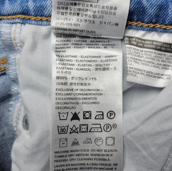 Levi’s Premium Wedgie Straight Jeans Size 27 Button Fly Medium Wash High Rise - Picture 9 of 9